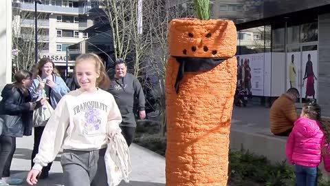 The carrot knows he's not the best looking vegetable in the world