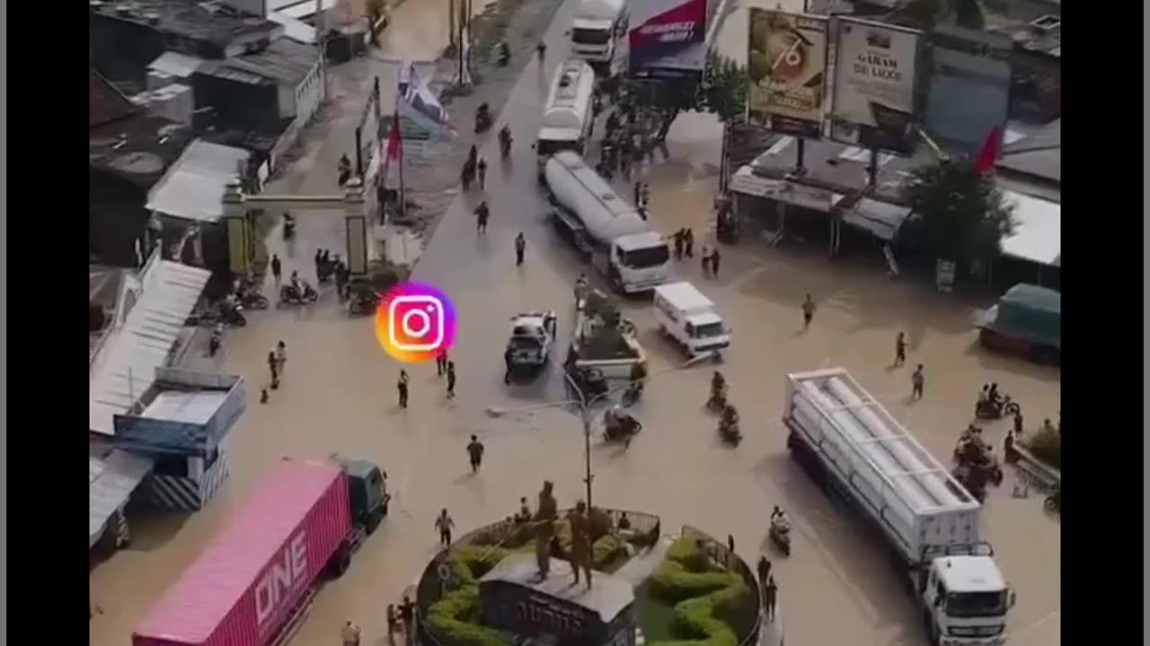 Continuous heavy rainfall has caused severe flooding in Gubug, Indonesia