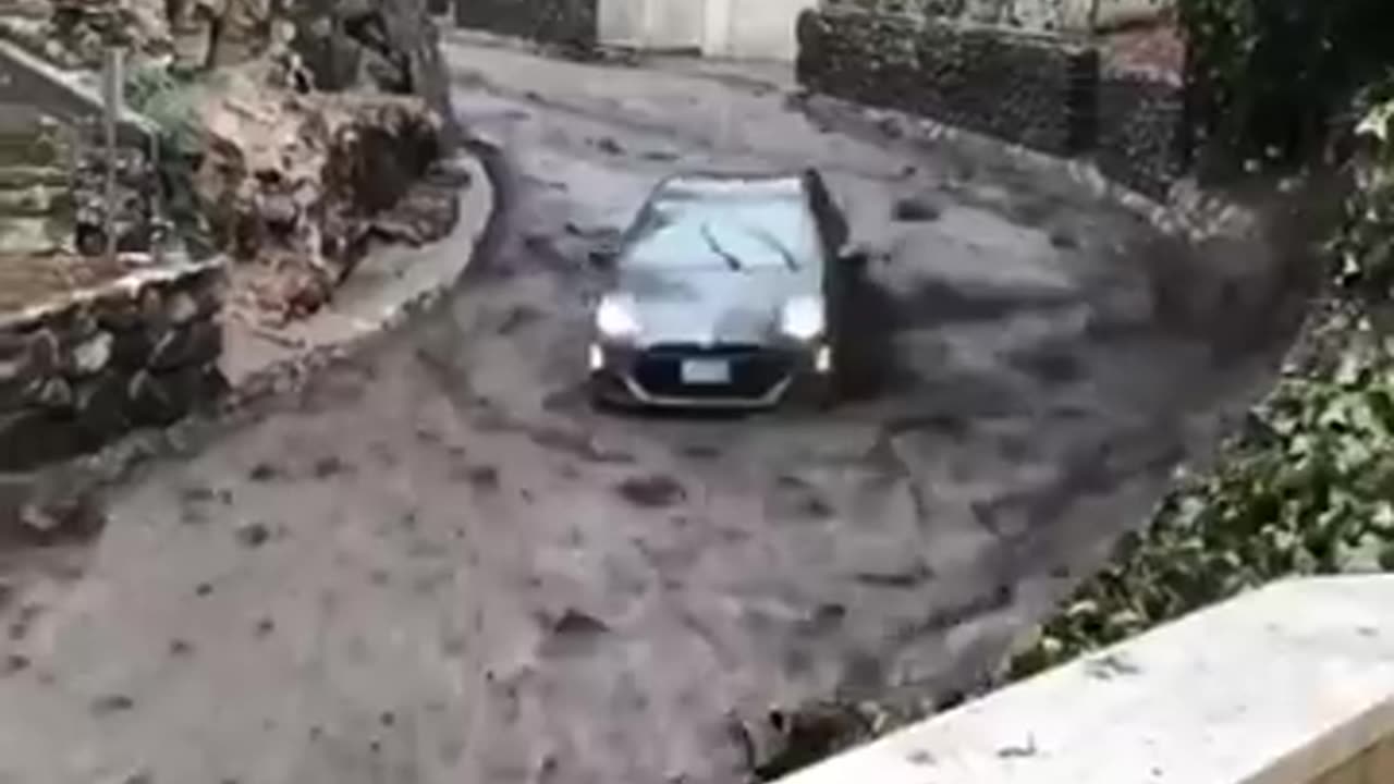 California Mudslides Sweep Away Car In Shocking Video Caught By Firefighters