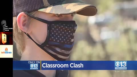 Sub teacher berates student supporting his cop dad with thin blue line mask