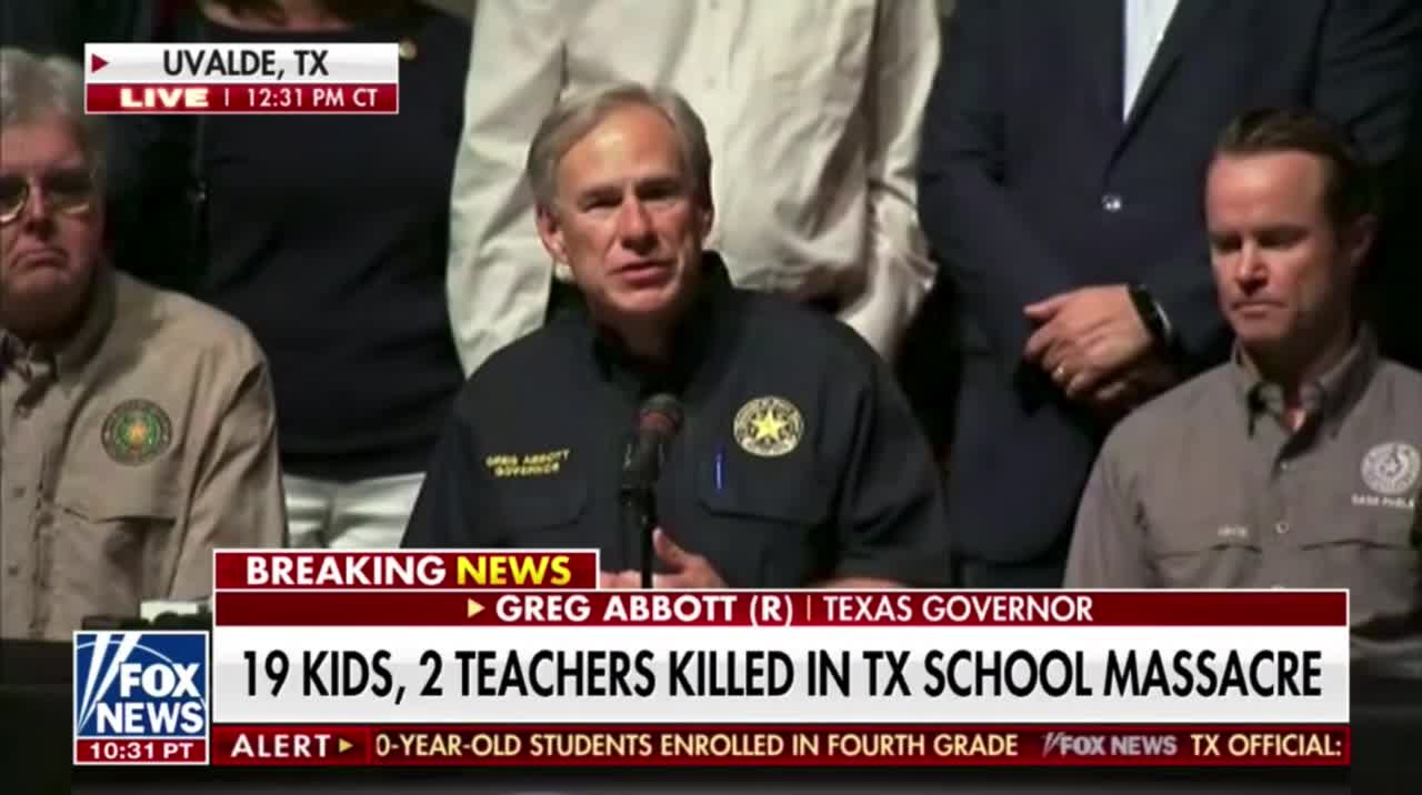 Texas Gov Abbott Gives Touching Remarks In Uvalde: "Evil Swept Across Uvalde Yesterday"