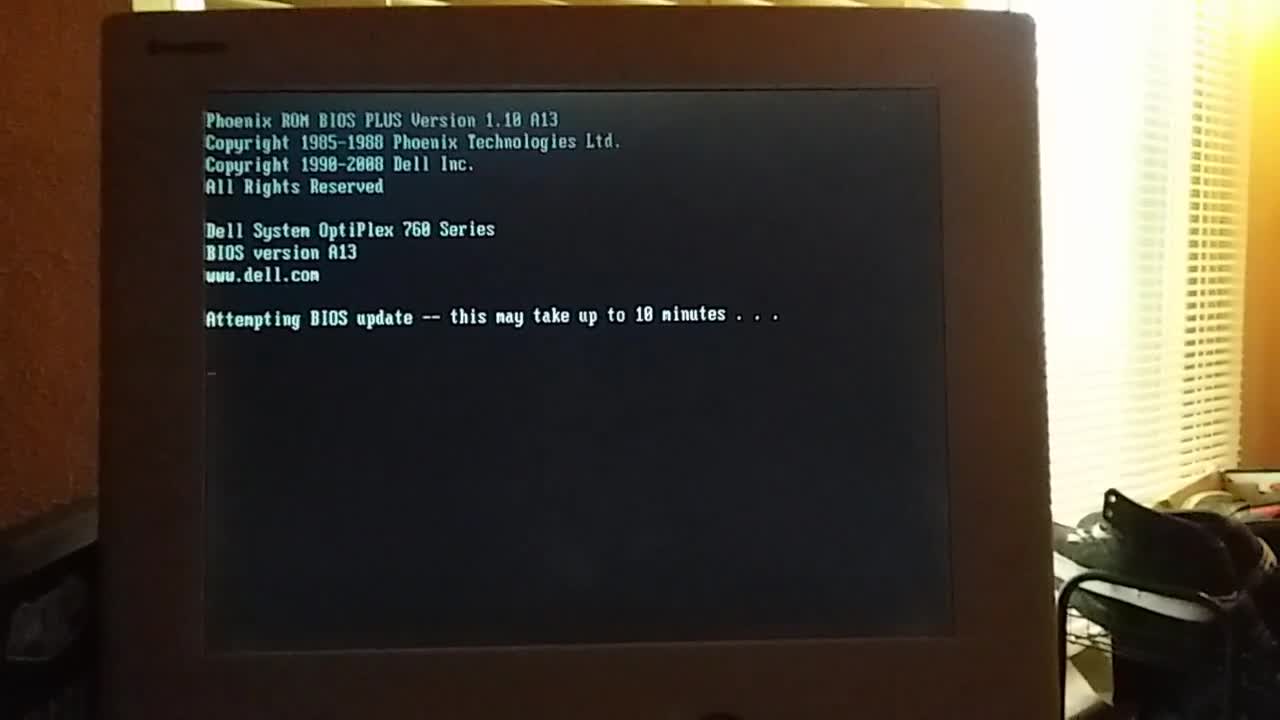 My brother's Dell Optiplex 760 SFF BIOS update