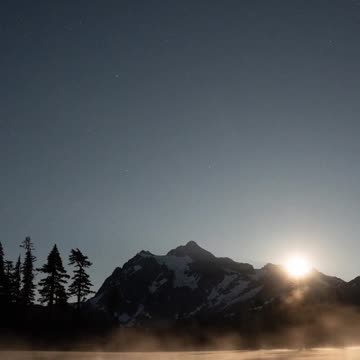 Ice mountain beautiful night