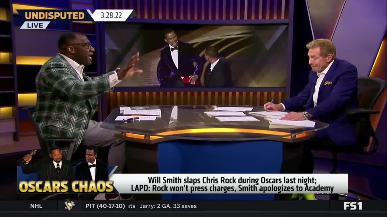 UNDISPUTED _ Skip Bayless SHOCKED Will Smith slaps Chris Rock during Oscars last