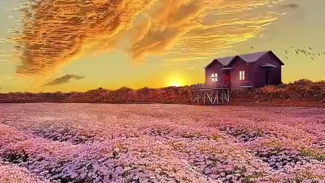 The wind and the rosy clouds give hope
