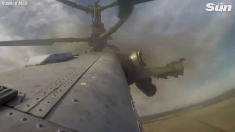 Russian Ka-52 and Mi-24 attack helicopters blast Ukrainian targets with missiles