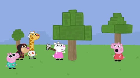 Minecraft Speedrunner Peppa Vs 4 Hunters Animation-3