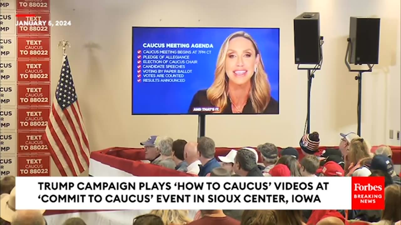 Trump Campaign Plays 'How To Caucus' Videos At 'Commit To Caucus' Event In Iowa