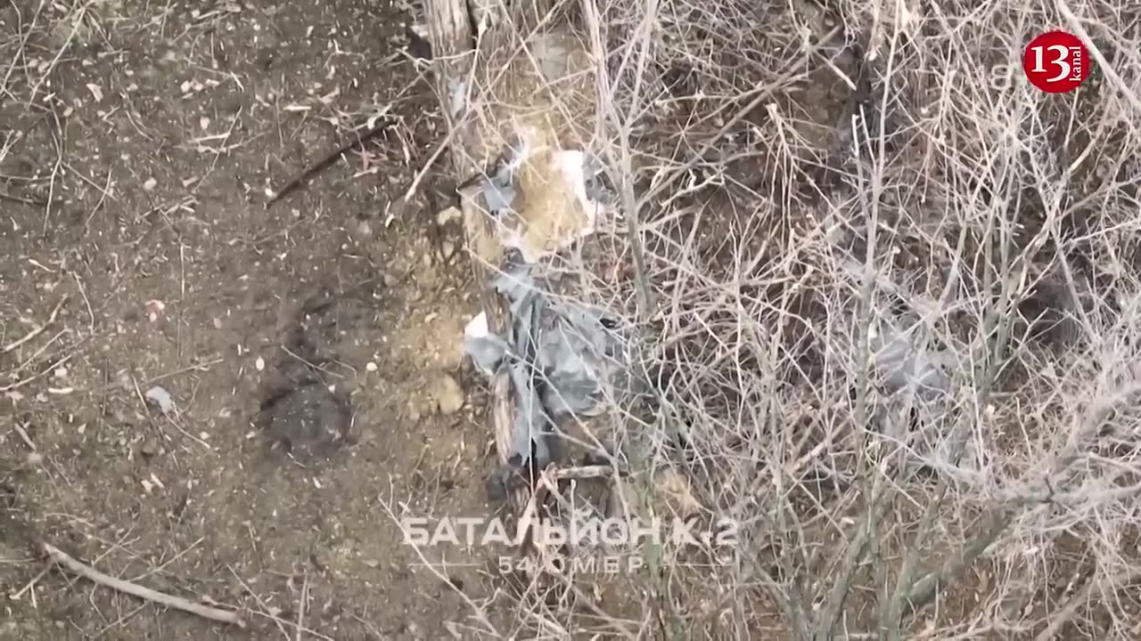 Ukrainian fighters attack a trench with small arms where were large number of Russians
