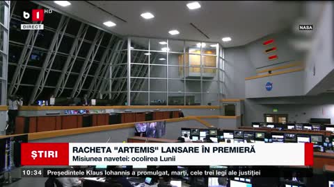 RACHETA "ARTEMIS" LANSARE ÎN PREMIERĂ CĂTRE LUNĂ_Știri B1_16 nov 2022