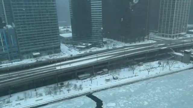 Layers of Ice Drifting by Chicago's Wind Guests!