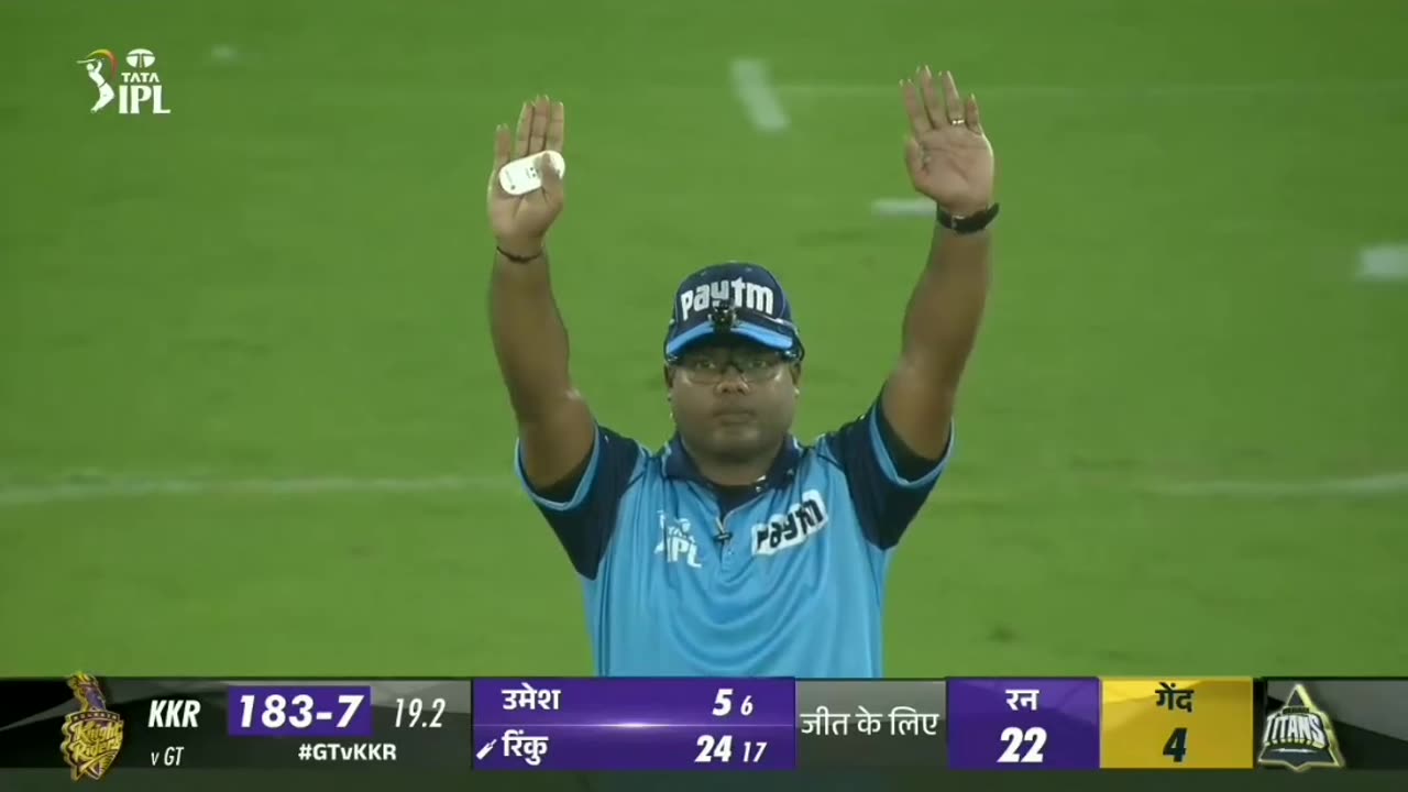 KKR VS GT . 5 ball 28 runs