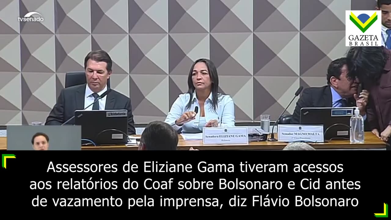 Flávio Bolsonaro acusa assessores de Eliziane Gama de vazar relatórios do Coaf