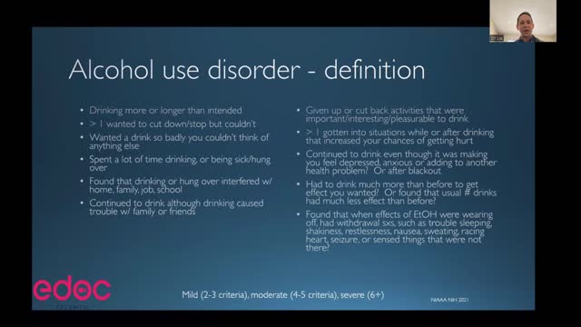 Alcohol Use Disorder and its effect on health w/ Dr Liu