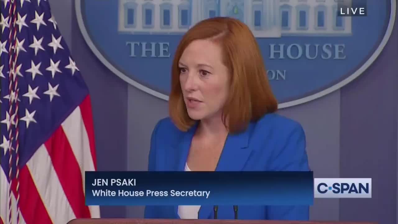 Press Secretary Psaki gets interrupted by an "aggressive bug."