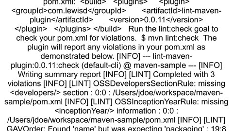 How to analyze a Maven pomxml for mistakes a pom linter for redundant or ignored properties