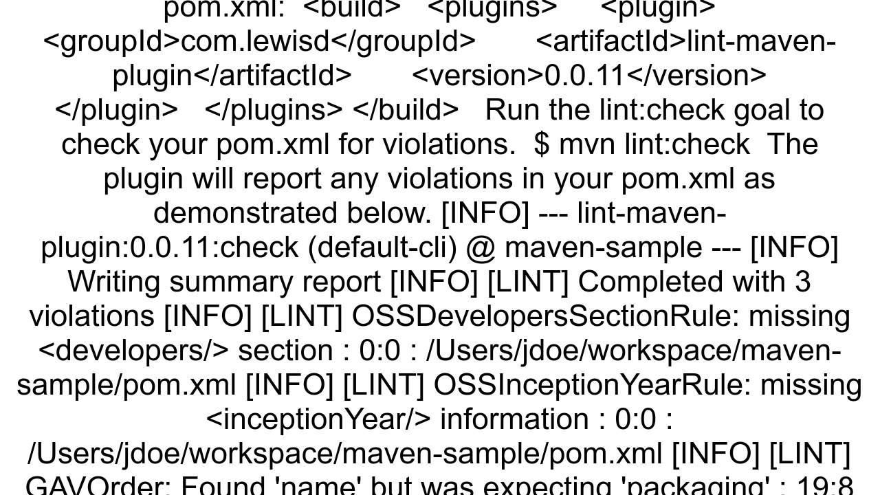 How to analyze a Maven pomxml for mistakes a pom linter for redundant or ignored properties
