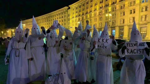 Ukraine celebrating the KKK.. this was a year ago before the Russia went in..