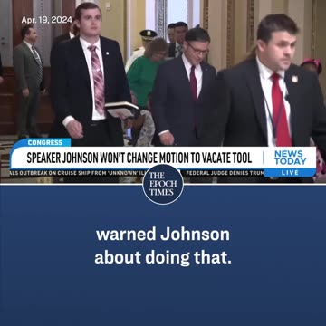 USA: Speaker Johnson won't change motion to vacate tool!