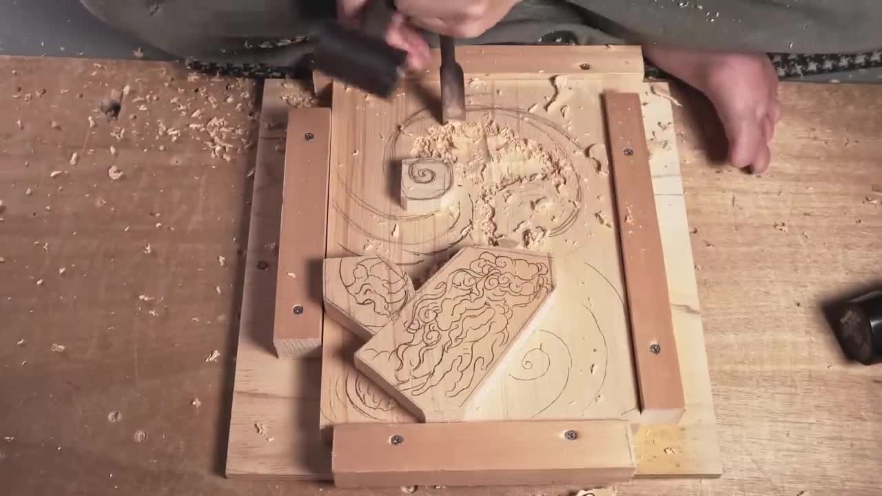 Wood Carving Dragon| To use technic of Japanese traditional wood carving| Woodworking