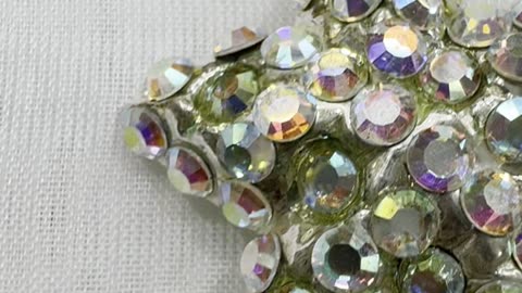 Handmade Unique 1.25” Clip On Earrings Made with Swarovski Crystal AB. Star
