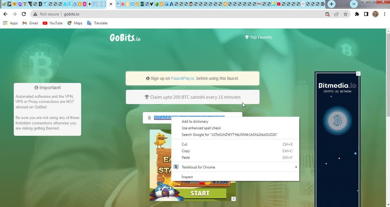Free Upto 200 Bitcoin Every 15 Minutes At GoBits Instant Withdrawal At FaucetPay Wallet Step-By-Step