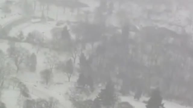 Central Park coated in snow as storm hits New York City