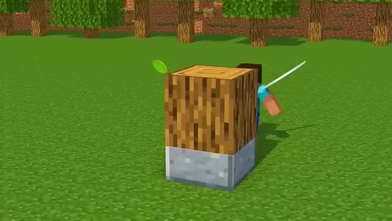 HELP Herobrine Cut Wood with Katana (Bones - Imagine Dragons)