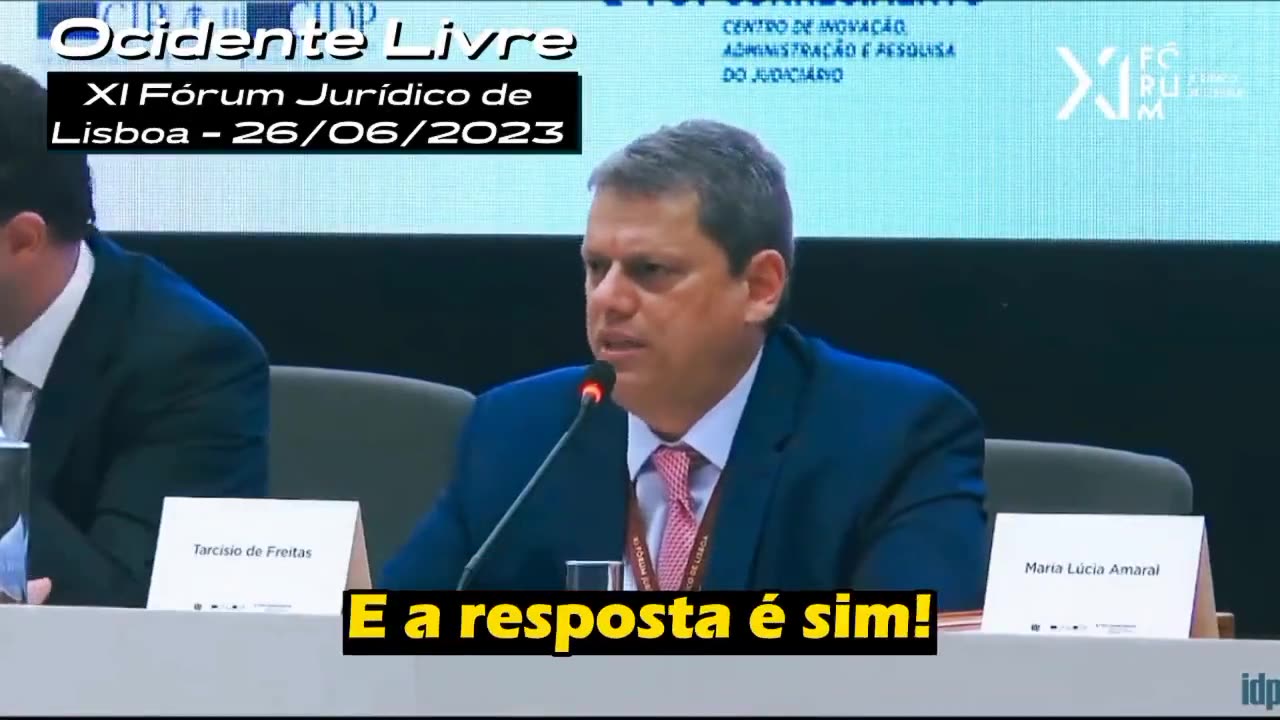 Tarcísio no convescote do ministro Gilmar, em Lisboa