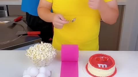 Colorful M&M's cakes