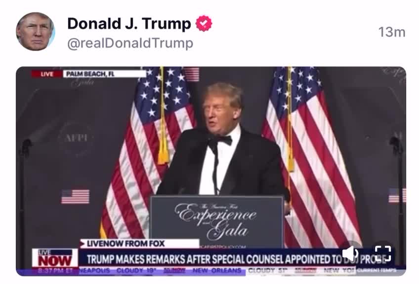 Donald Trump addresses the DOJ and their abuse of power by bringing investigation against him