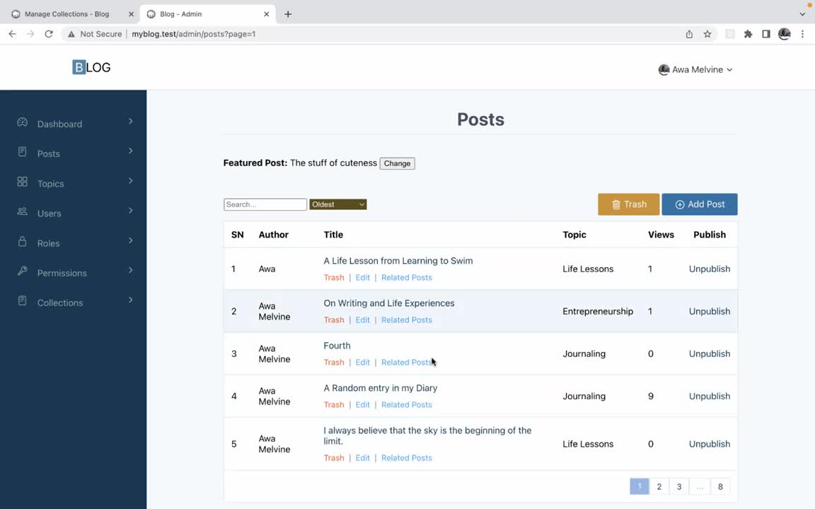 Demo of a cool blog developed using PHP & MySQL database