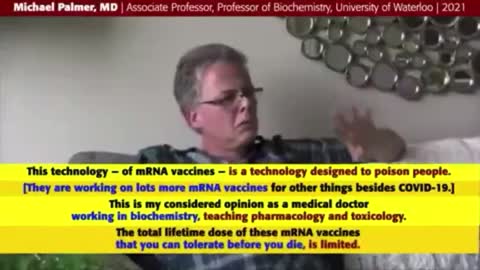 Michael Palmer MD, Professor of Biochemistry - DESIGNED TO POISON PEOPLE