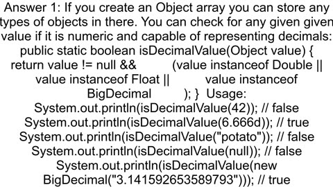 matrix contains a decimal type values