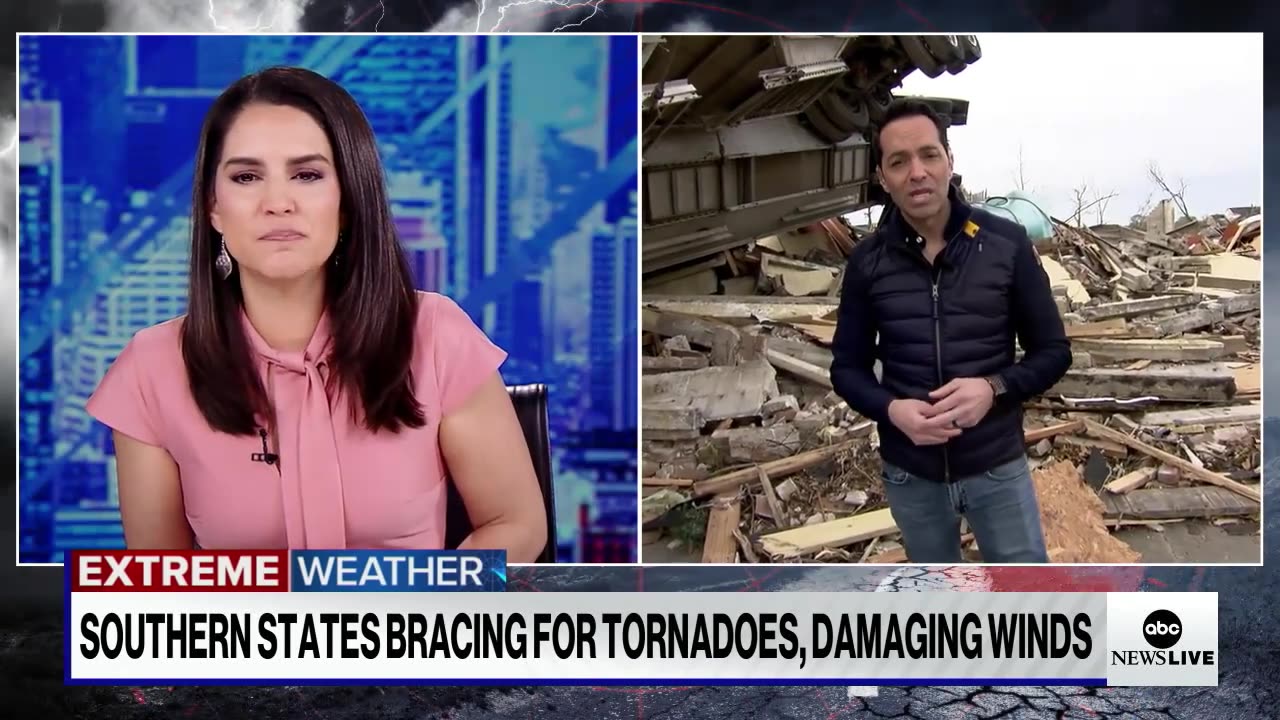 Tornado cleanup begins as another major storm moves cross country[720p-HD]