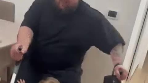 A child helps his father