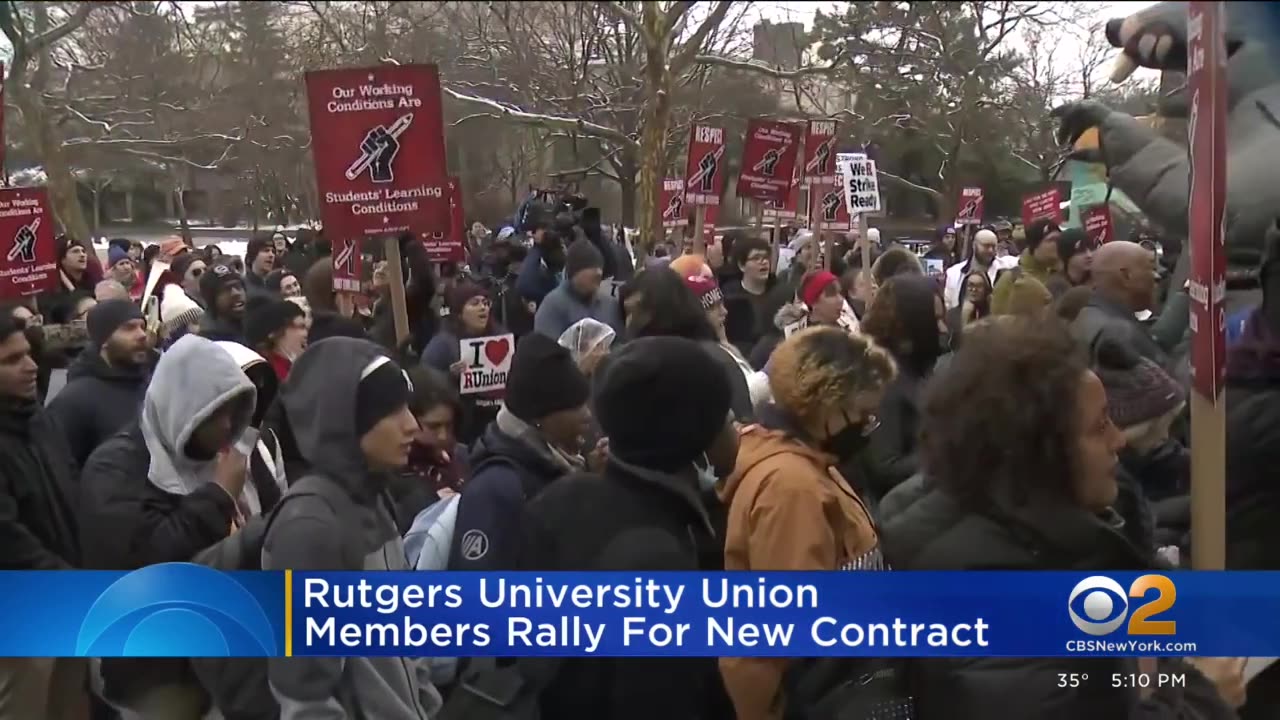 Rutgers University union members rally for new contract