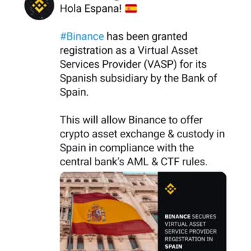 Binance! Bank of Spain Gives Green Light on Binance Registration #cryptomash #cryptomashnews