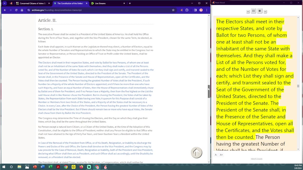 CCJC - United States of America: Declaration of Independence, Constitution & Bill of Rights with all Amendments - the complete reading.