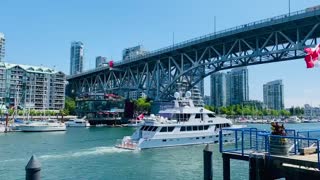 A boat riding in Granville island Vancouver Canada