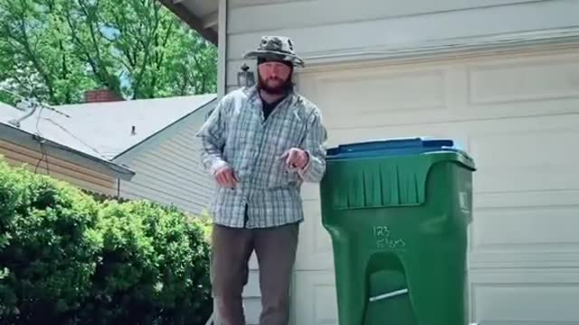 Guy Kicks Two Rugby Balls Inside Trash Can at Once