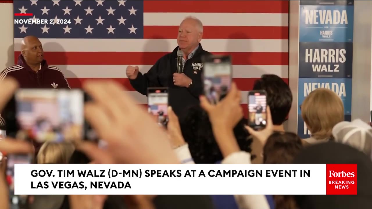 JUST IN- Tim Walz Warns Nevada Voters- Donald Trump Is Not Just Weird Hes Dangerous