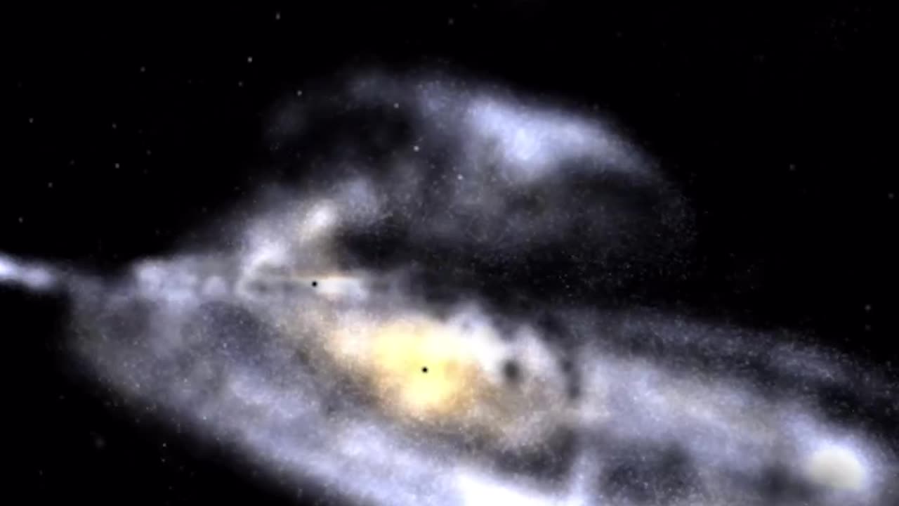 Andromeda Galaxy crashing into milky way Galaxy