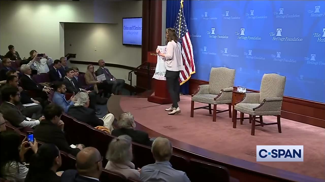 Climate alarmist interrupts Sen. Hawley's speech at the Heritage Foundation