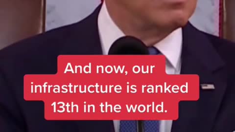 Biden says U.S. went from “the best” infrastructure to being ranked “13th in the world."