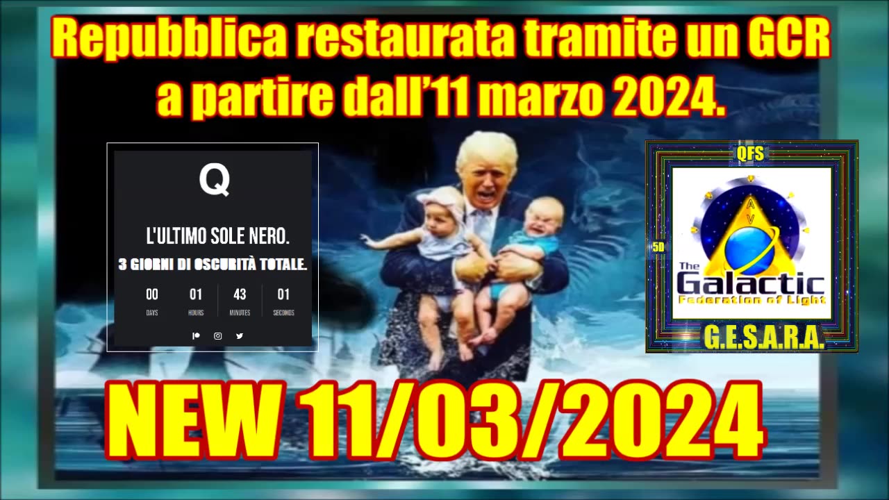 NEW 11/03/2024 Repubblica restaurata tramite un GCR a partire dal ’11 marzo 2024.