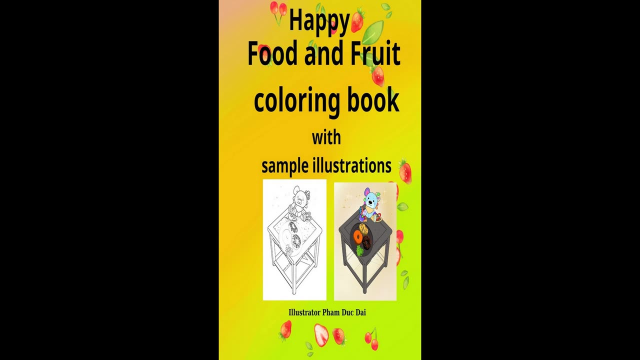 Happy foods & fruits coloring book bold and easy code asin B0DMZY787L