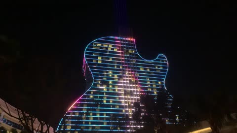 Miami Hard Rick Cafe guitar light show 2020