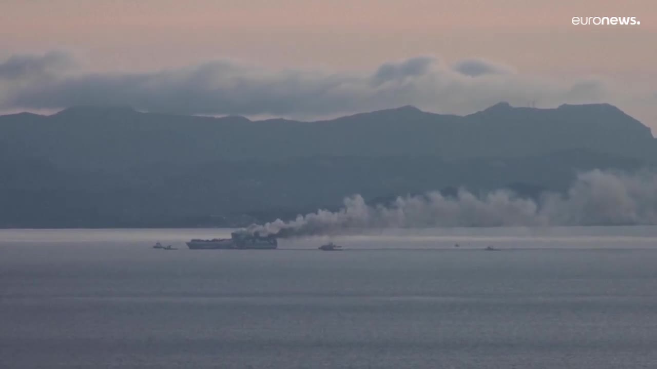 Greece ferry fire: Passenger found alive on ship near Corfu, but 11 still missing