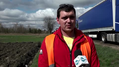 Drone shows queue of Russian, Belarusian trucks at Polish border